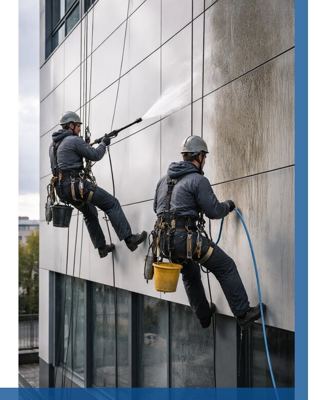 Мойка фасада из композита в Шумерле по цене от 326 р. | ВЫСОТНИК-Шмр