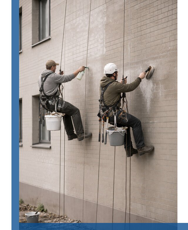 Удаление высолов с фасада зданий в Шумерле без повреждений и следов
