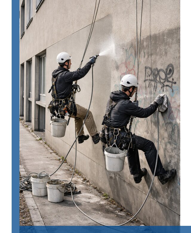 Антиграффити покрытие фасада с защитой от надписей в Шумерле