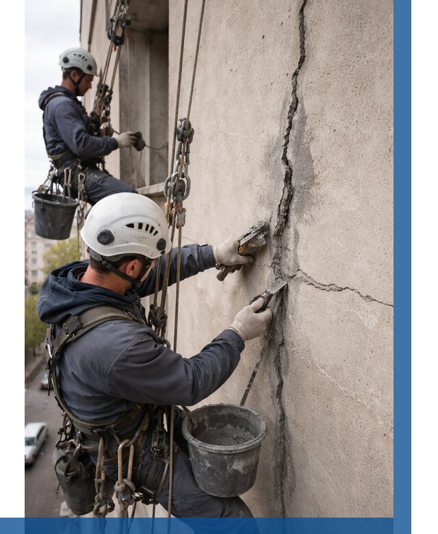 Заделка трещин на фасаде в Шумерле от 978 р. | ВЫСОТНИК-Шмр