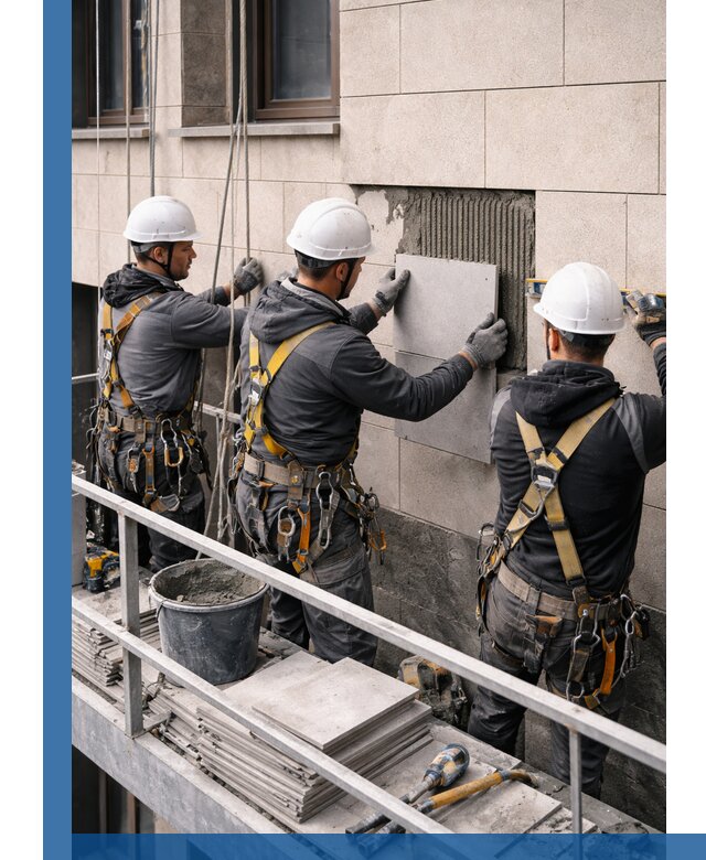 Ремонт облицовки фасада плиткой в Шумерле с гарантией