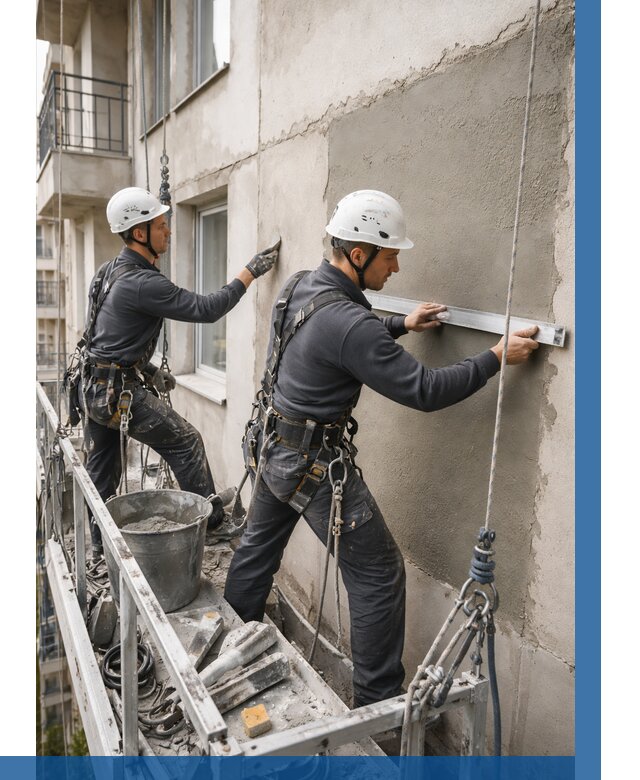 Штукатурка фасада на высоте в Шумерле от 978 р. | ВЫСОТНИК-Шмр