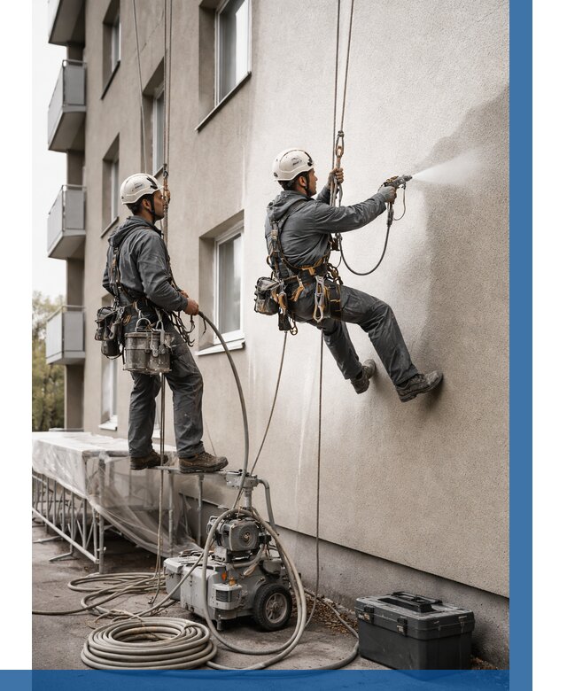 Безвоздушная покраска фасада в Шумерле от 239 р/м² | ВЫСОТНИК-Шмр