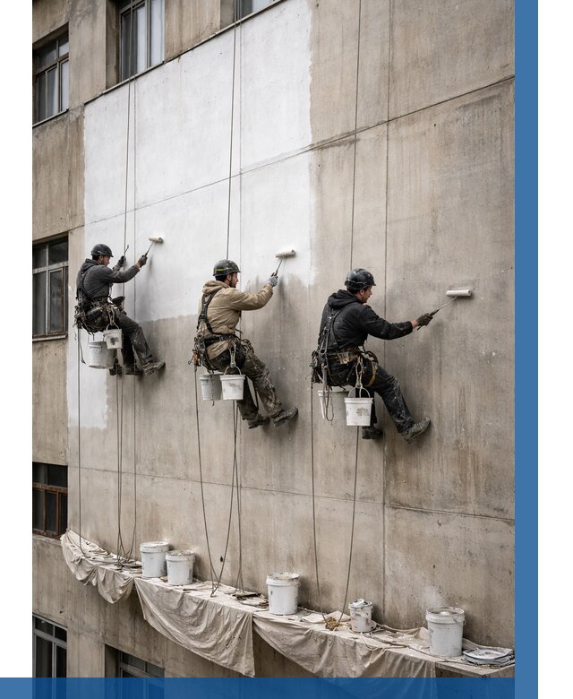 Покраска бетонного фасада в Шумерле от 380 р за м2 | ВЫСОТНИК-Шмр