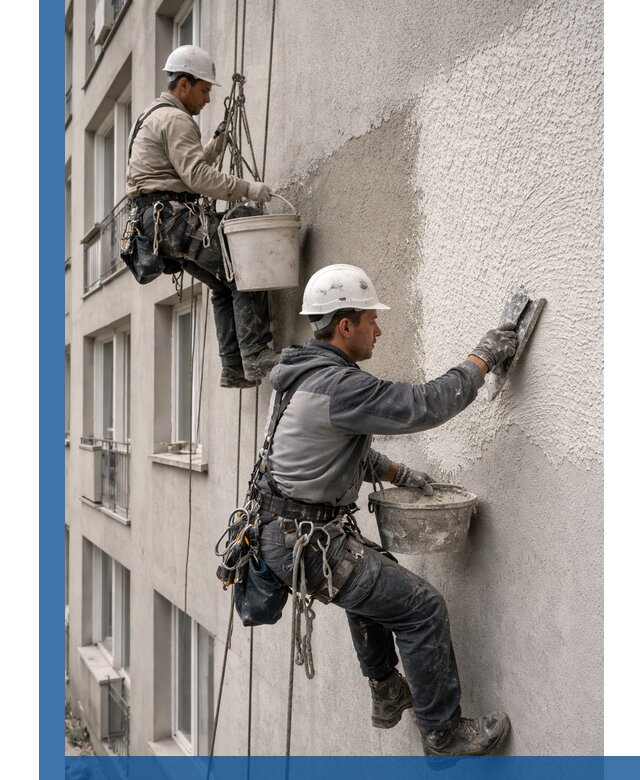 Нанесение декоративной штукатурки короед на фасад в Шумерле