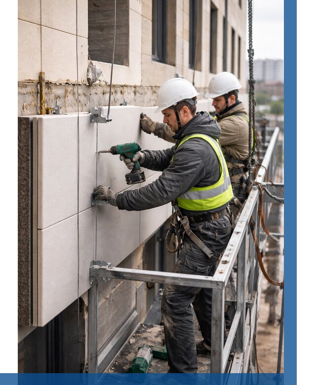 Монтаж фасадных термопанелей в Шумерле от 1629 р. | ВЫСОТНИК-Шмр