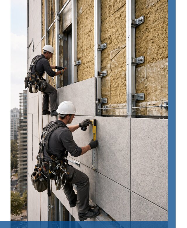 Монтаж вентилируемого фасада в Шумерле от 3802 р. | ВЫСОТНИК-Шмр