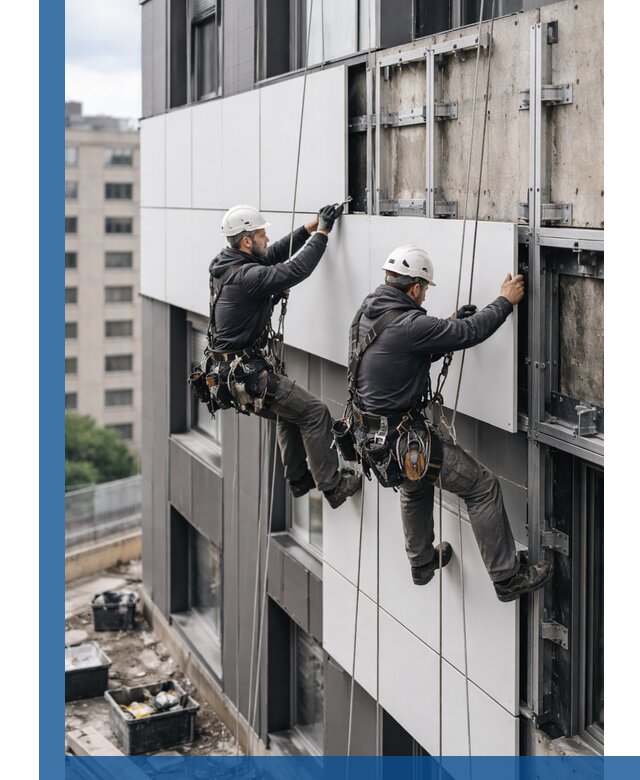 Монтаж композитных панелей фасада в Шумерле под ключ