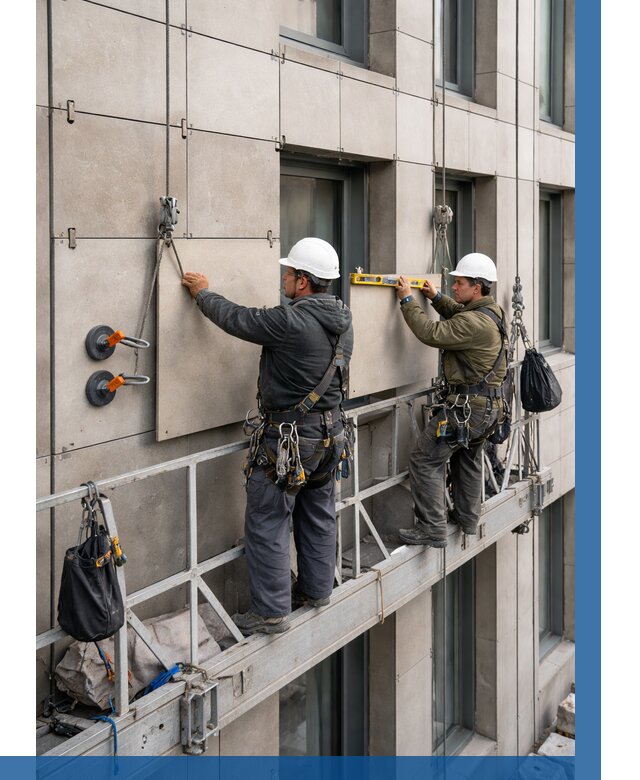 Монтаж керамогранита на фасад в Шумерле от 2716 р. | ВЫСОТНИК-Шмр