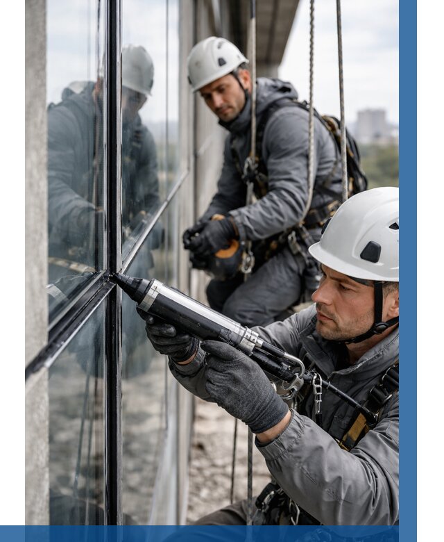 Герметизация витражных швов в Шумерле от 706 р. | ВЫСОТНИК-Шмр