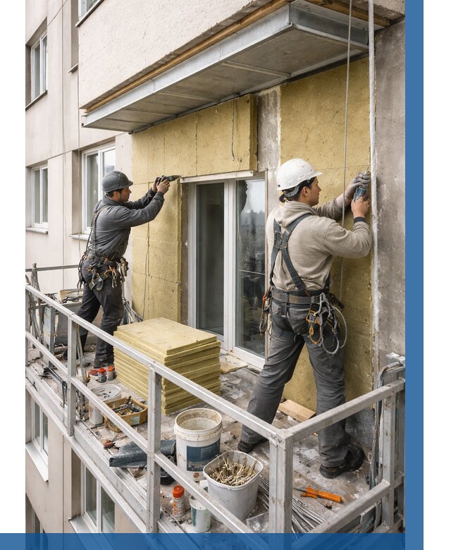 Утепление балкона снаружи в Шумерле от 1738 р. под ключ ВЫСОТНИК-Шмр