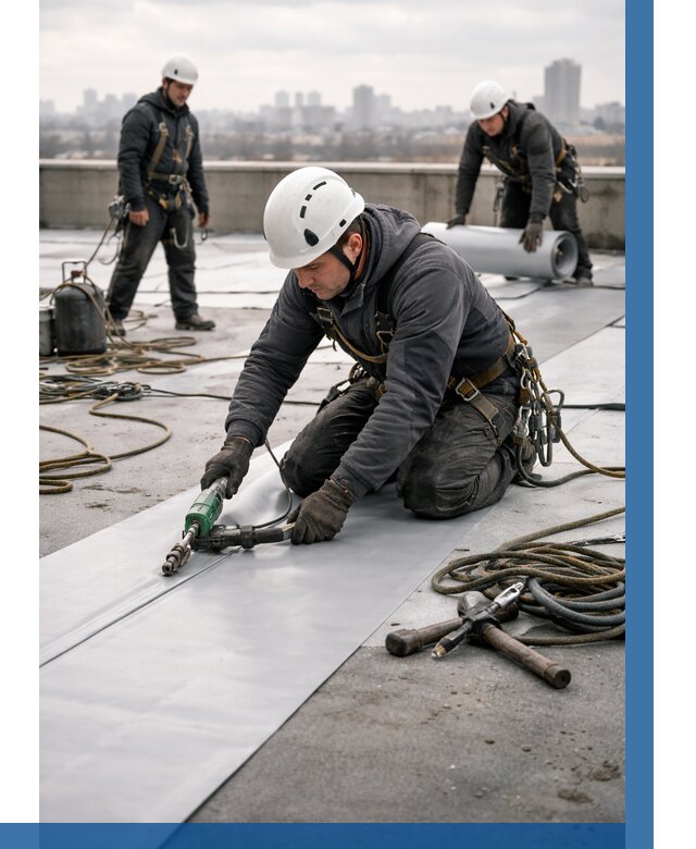 Ремонт мембранной кровли в Шумерле от 1955 р./м2 | ВЫСОТНИК-Шмр