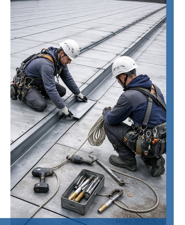 Ремонт фальцевой кровли в Шумерле от 760 р. | ВЫСОТНИК-Шмр