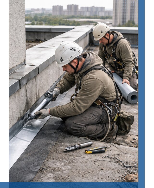 Ремонт кровельных примыканий в Шумерле от 1304 р. | ВЫСОТНИК-Шмр