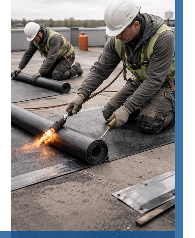 Монтаж наплавляемой кровли в Шумерле от 923 р. — ВЫСОТНИК-Шмр