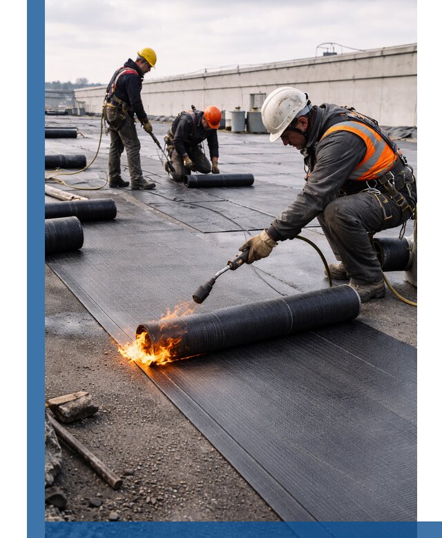 Монтаж наплавляемой кровли в Шумерле профессионально