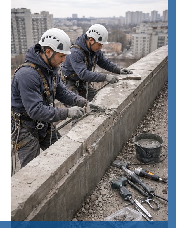 Ремонт парапета на кровле в Шумерле от 1629 р. | ВЫСОТНИК-Шмр