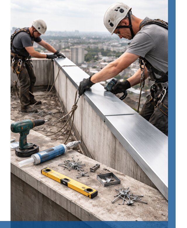 Монтаж парапетных крышек в Шумерле от 869 р. | ВЫСОТНИК-Шмр