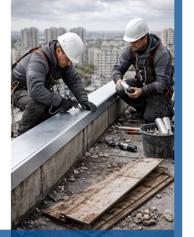 Замена парапетных крышек под ключ в Шумерле от 1304 р. | ВЫСОТНИК-Шмр