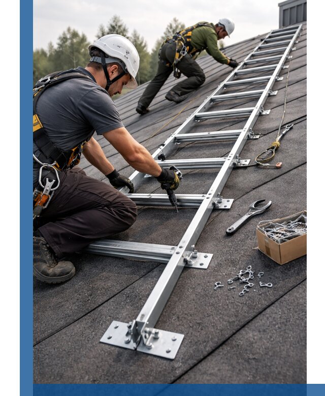 Профессиональный монтаж кровельной лестницы в Шумерле под ключ