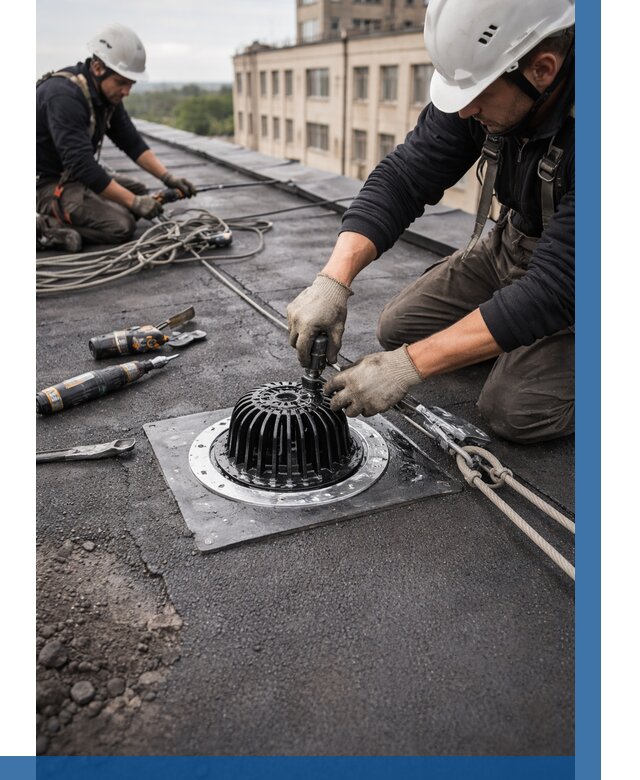 Установка водосточных воронок в Шумерле цена от 3802 р. | ВЫСОТНИК-Шмр