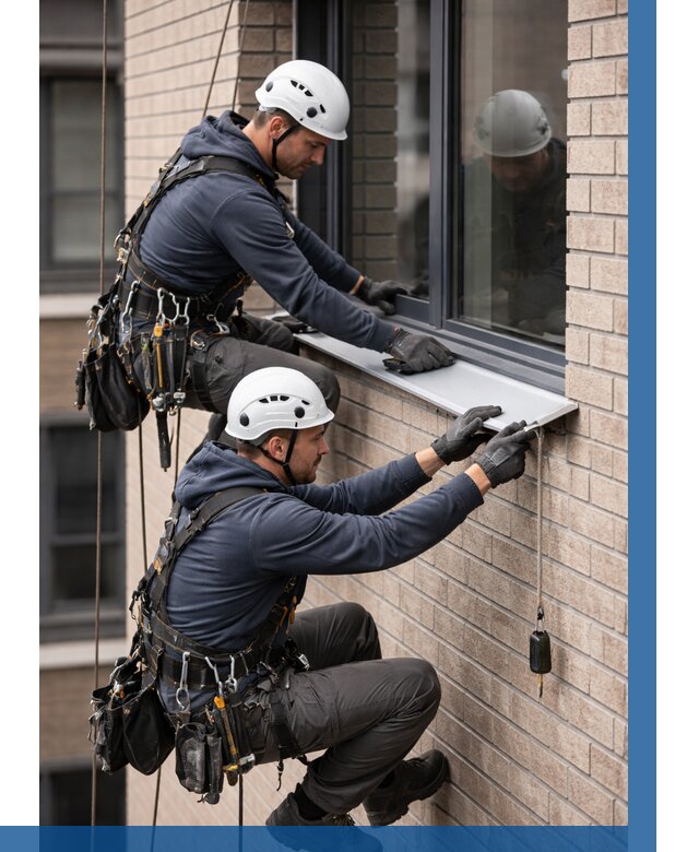 Монтаж оконных отливов под ключ в Шумерле от 3802 р. | ВЫСОТНИК-Шмр