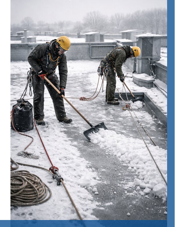 Очистка крыши от снега в Шумерле от 8147 р. | ВЫСОТНИК-Шмр