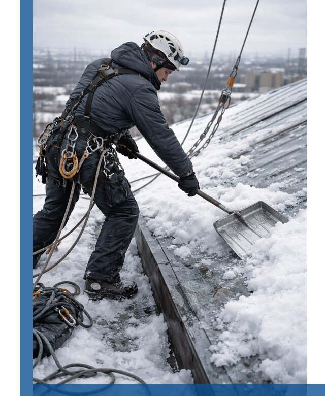 Профессиональная очистка кровли от снега и наледи в Шумерле