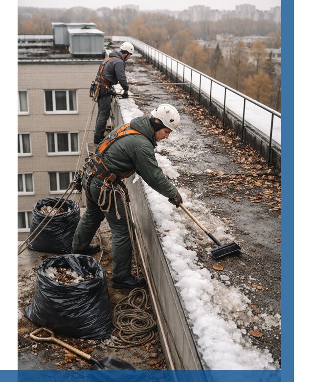 Очистка кровли по периметру в Шумерле от 597 р. | ВЫСОТНИК-Шмр