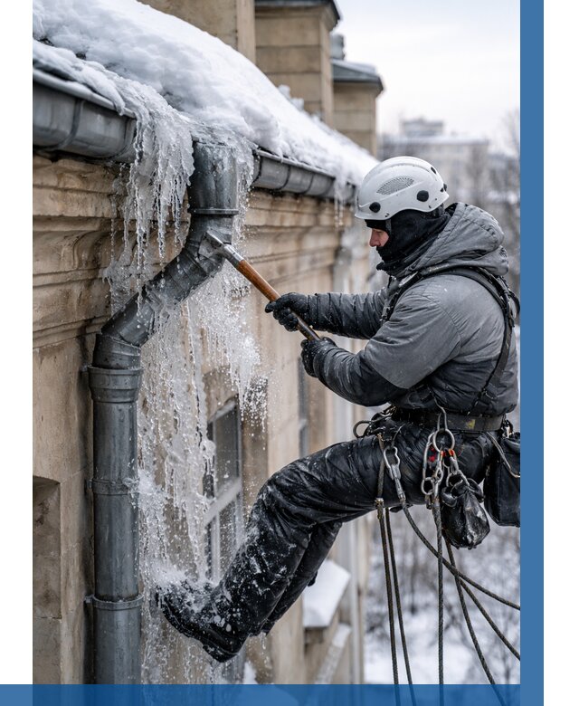 Очистка водостоков от льда в Шумерле от 3802 р. | ВЫСОТНИК-Шмр