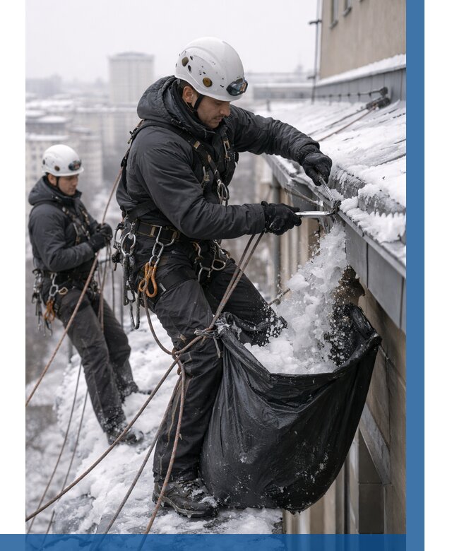 Аварийная очистка крыши в Шумерле под ключ от 326 р. | ВЫСОТНИК-Шмр