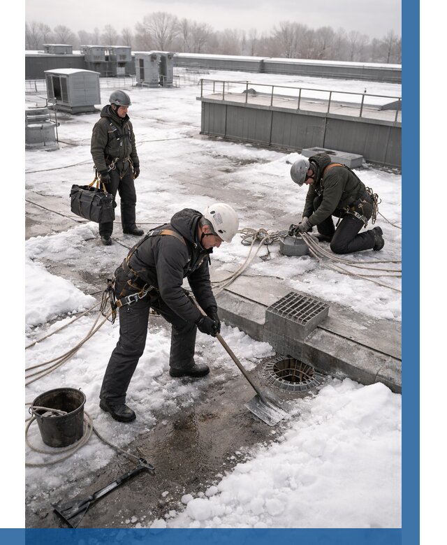 Абонентское обслуживание кровли зимой в Шумерле от 8690 р. | ВЫСОТНИК-Шмр