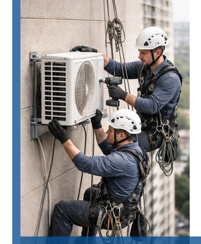 Монтаж внешнего блока кондиционера в Шумерле установка и крепление