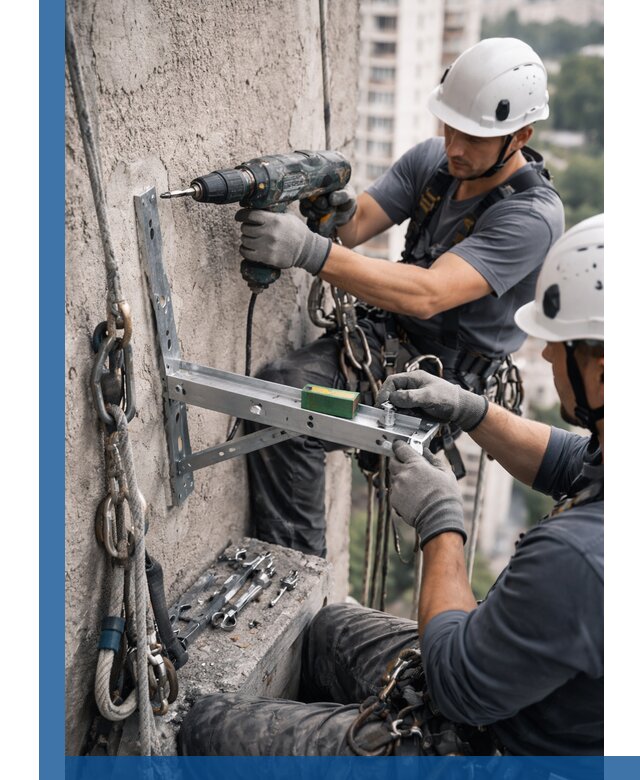 Установка кронштейнов кондиционера и крепежа в Шумерле