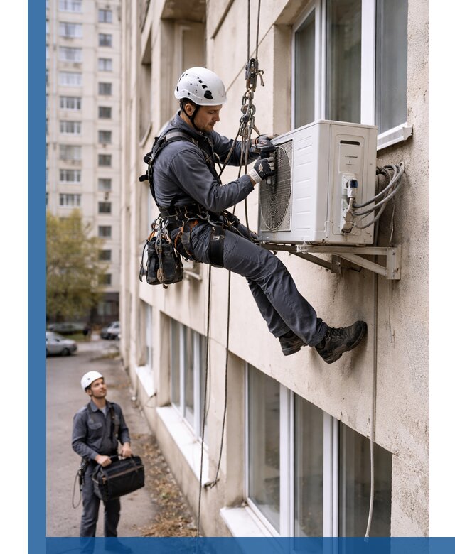 Демонтаж внешнего блока кондиционера в Шумерле профессионально