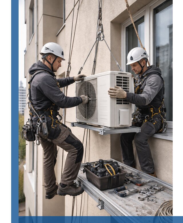 Перенос внешнего блока кондиционера в Шумерле с монтажом и крепежом