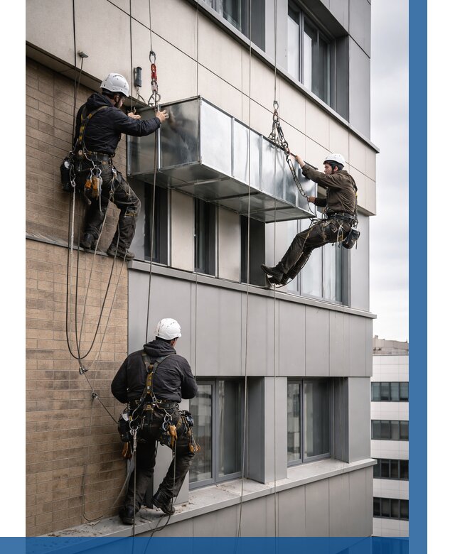 Монтаж воздуховодов на фасаде в Шумерле от 1629 р. | ВЫСОТНИК-Шмр