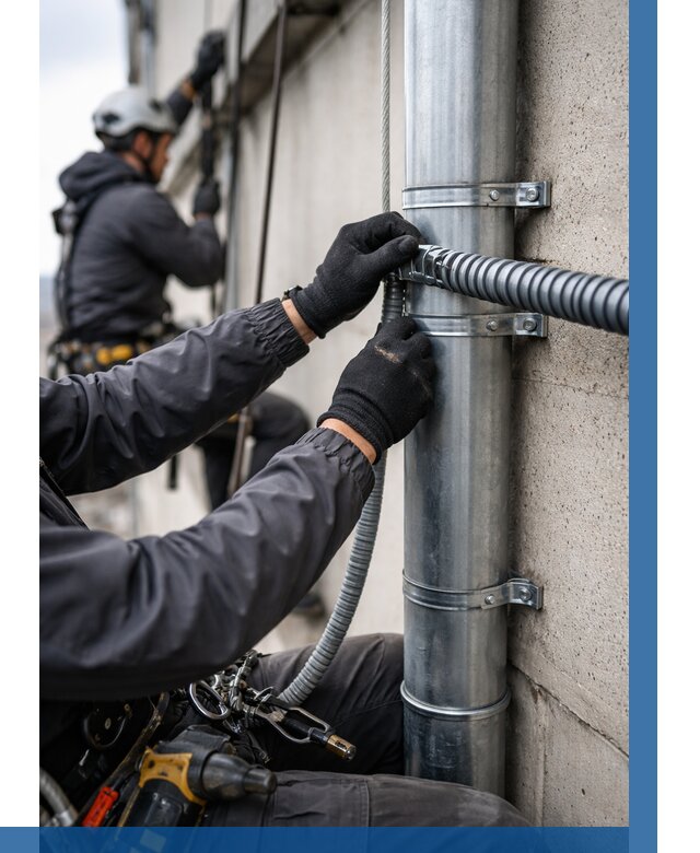 Монтаж гофры для кабеля в Шумерле от 326 р. | ВЫСОТНИК-Шмр