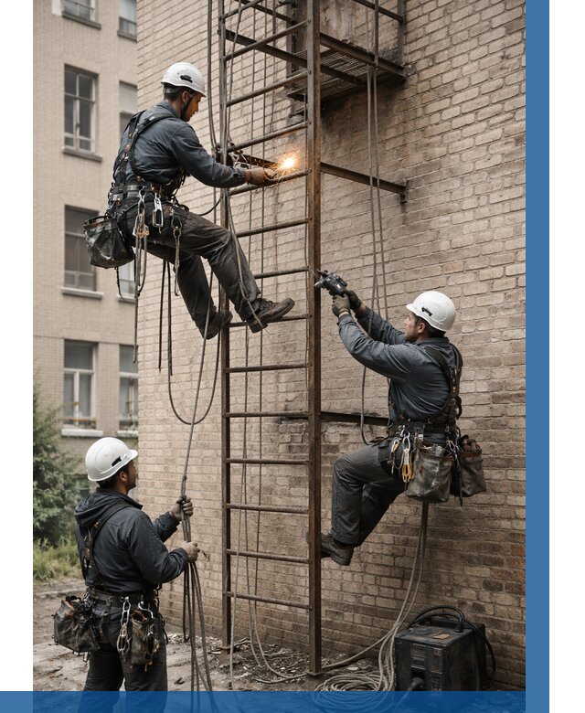 Ремонт пожарной лестницы в Шумерле от 8147 р. | ВЫСОТНИК-Шмр