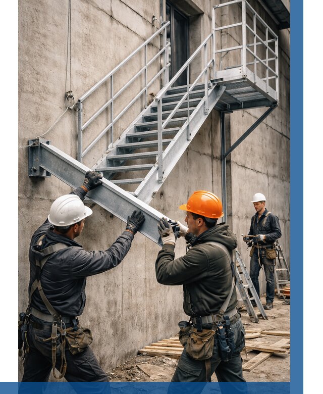 Монтаж металлических лестниц в Шумерле от 16295 р. | ВЫСОТНИК-Шмр