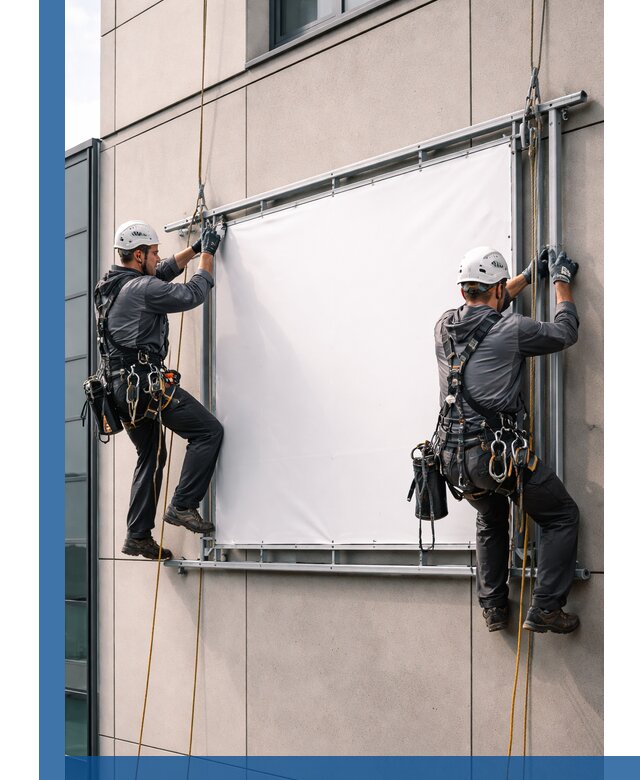 Монтаж наружной рекламной вывески в Шумерле под ключ