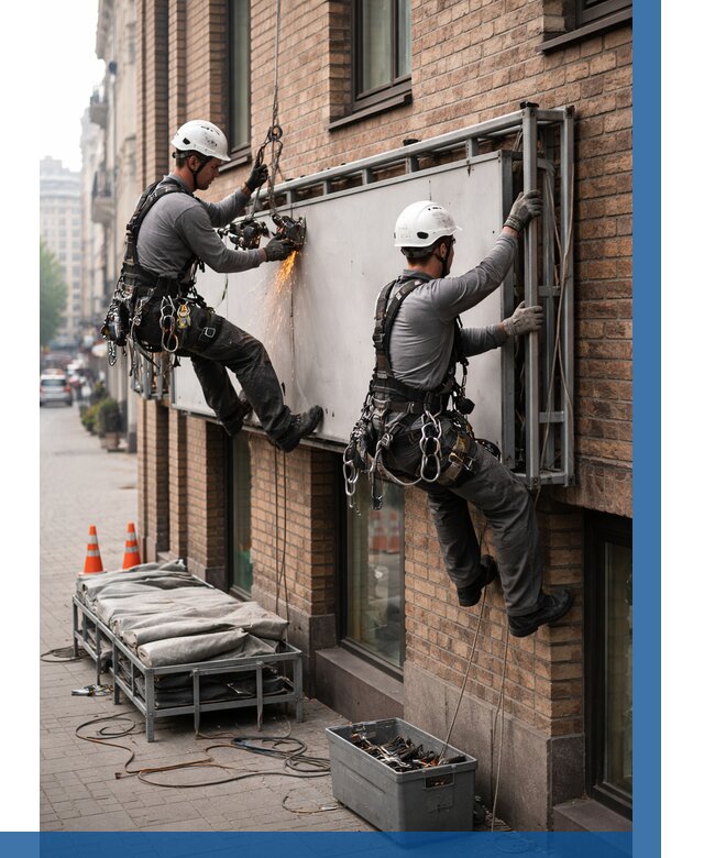 Демонтаж рекламной вывески в Шумерле от 7061 р. | ВЫСОТНИК-Шмр