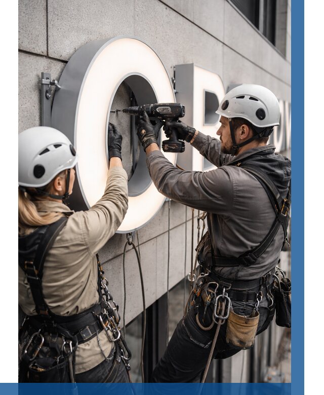 Монтаж световых букв в Шумерле от 3259 р. под ключ ВЫСОТНИК-Шмр