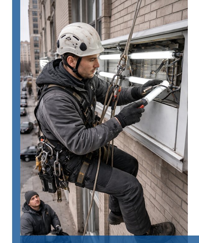 Профессиональная замена ламп в наружной вывеске в Шумерле