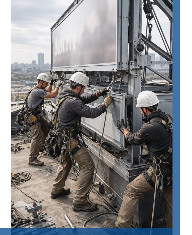 Монтаж крышной рекламной конструкции в Шумерле от 65178 р.|ВЫСОТНИК-Шмр