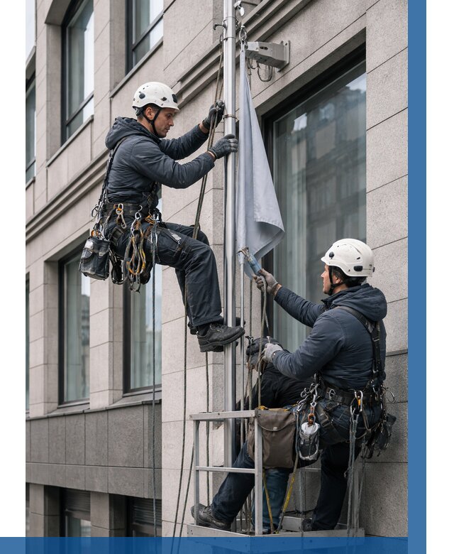 Установка флагов на фасаде в Шумерле от 4888 р. | ВЫСОТНИК-Шмр