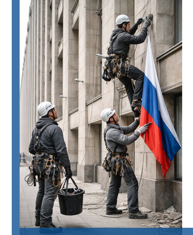 Профессиональная установка флагов на фасаде в Шумерле