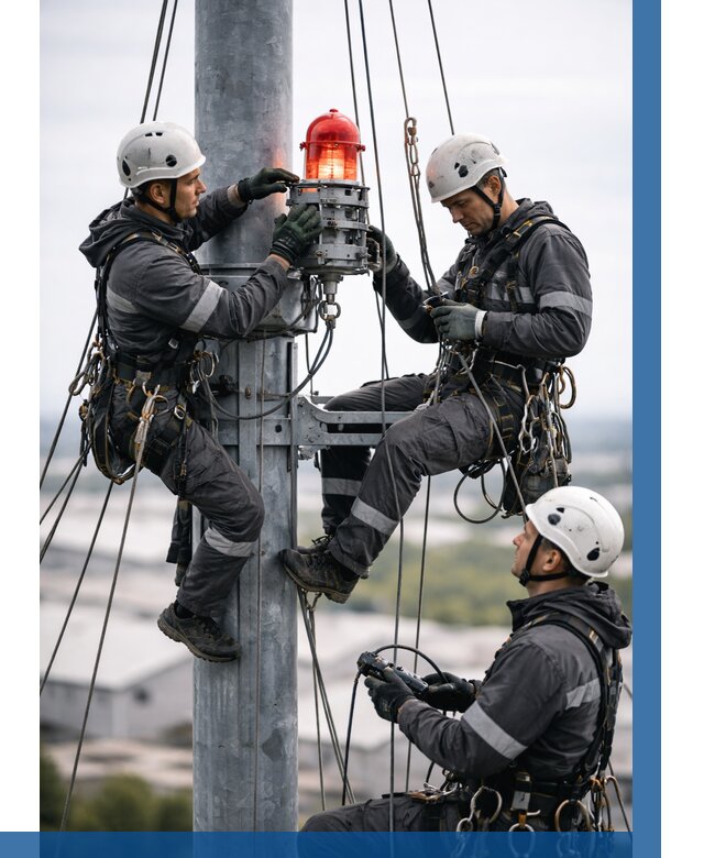 Монтаж заградительных огней в Шумерле от 9234 р. | ВЫСОТНИК-Шмр