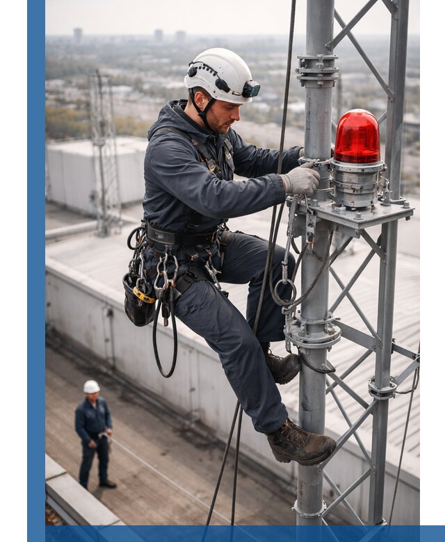 Монтаж заградительных огней и обслуживание объектов в Шумерле