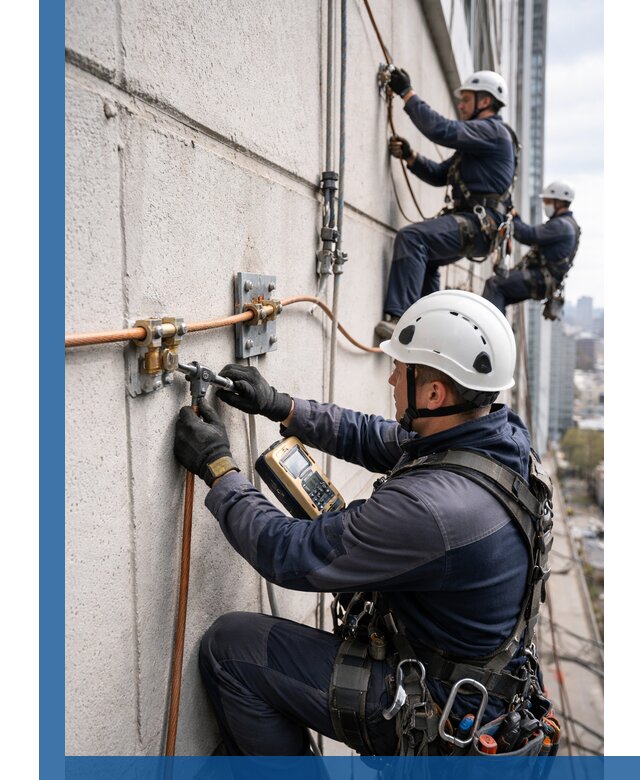 Монтаж системы заземления здания и молниезащиты в Шумерле